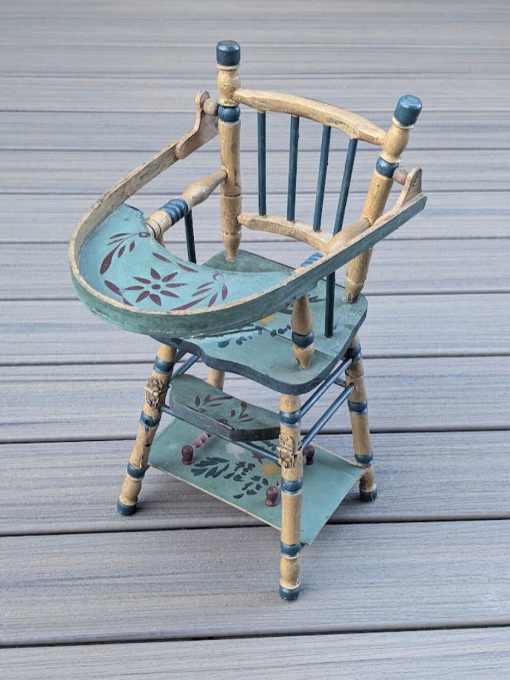 Vintage Antique Convertible Doll High Chair and Play Table Shabby Chic Rustic